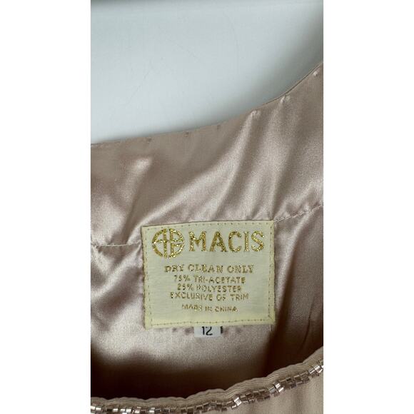 Macis Vintage Beaded Formal Evening Sleeveless Maxi Dress Womens 12 - Picture 10 of 10